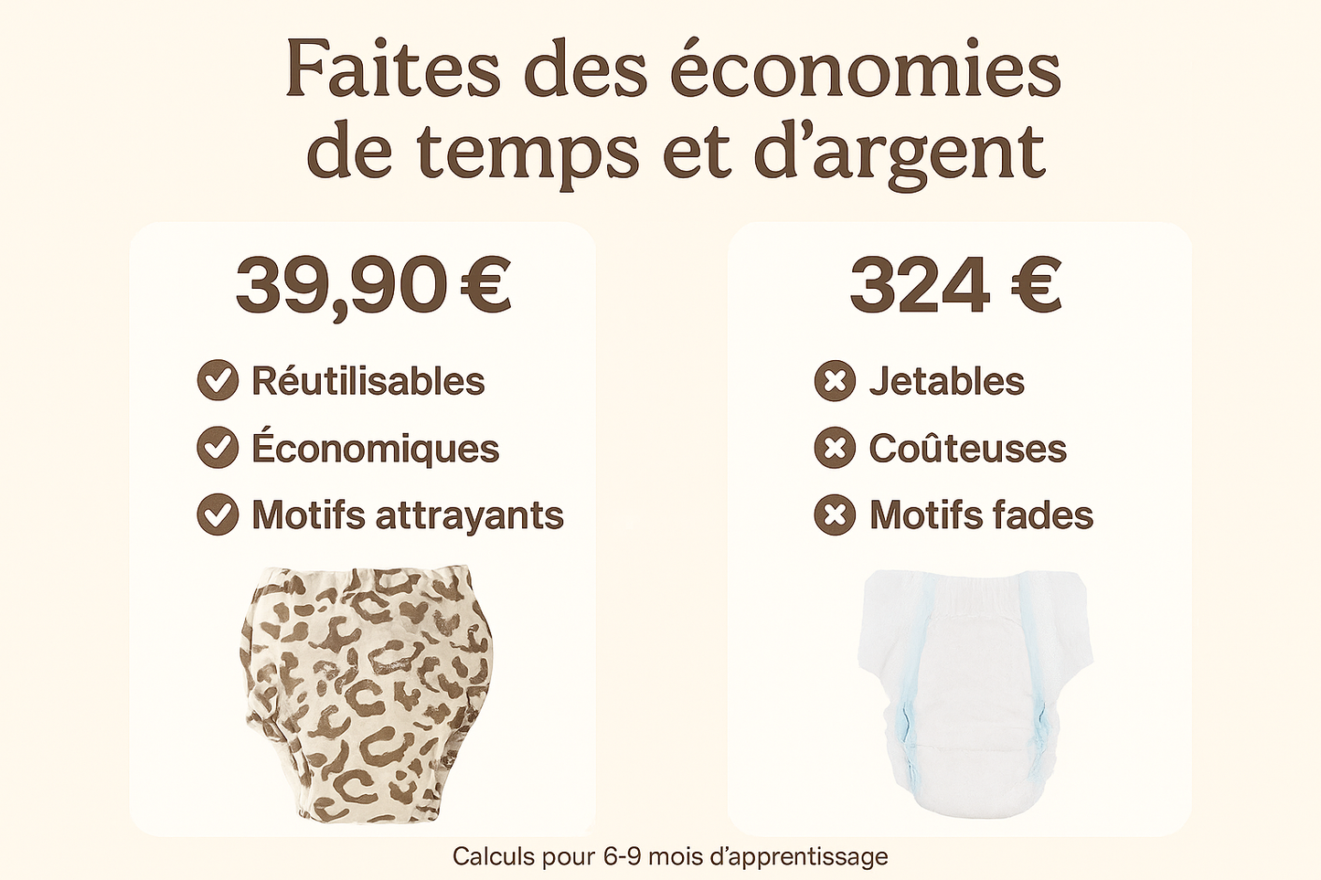 Culotté – Culotte d’apprentissage douce, fiable et réutilisable